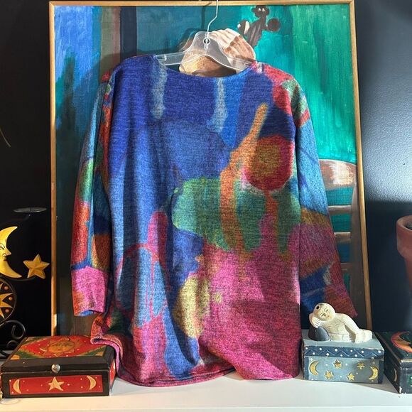 Claire Desjardins Colorful Abstract Varsity Jacket Size S - Picture 9 of 15